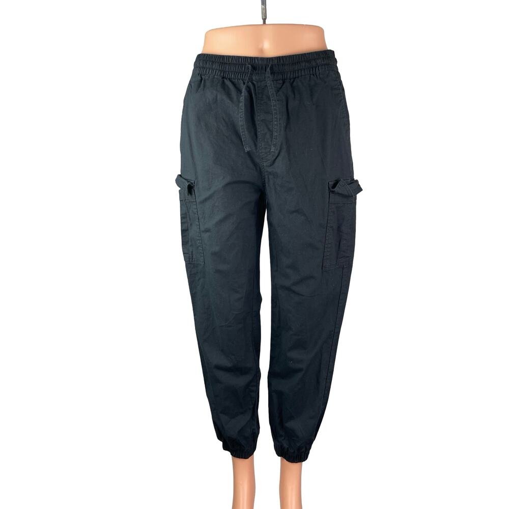 LTJ Letter To Juliet Women's Black Cargo Carrot Barrel Jogger Trousers Pants M